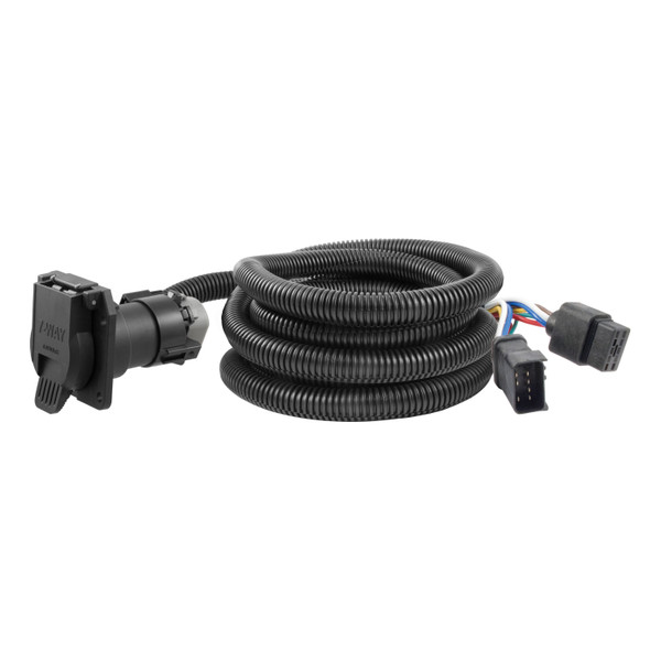 CURT 56001 10-Foot Vehicle-Side Truck Bed 7-Pin Trailer Wiring Harness Extension, Select Dodge Ram 1500, 2500, 3500, Dakota - CURT