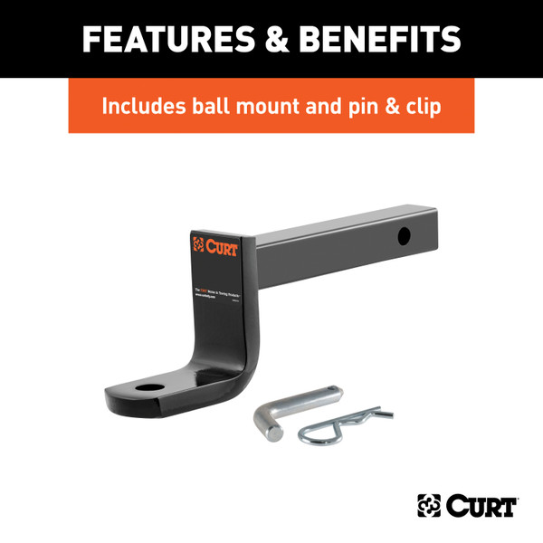 CURT 113563 Class 1 Trailer Hitch with Ball Mount, 1-1/4-In Receiver, Fits Select Mazda 6