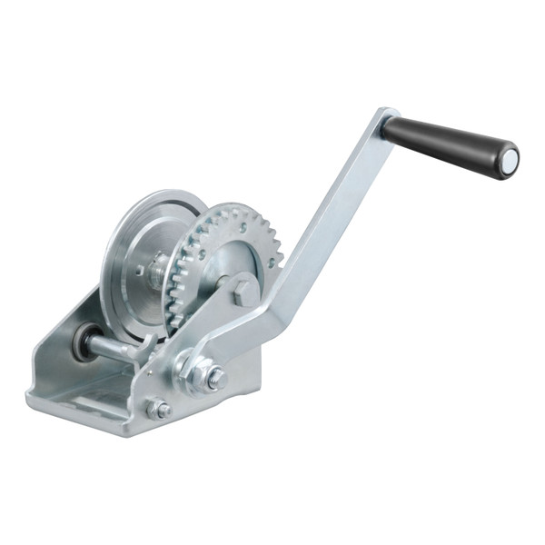 CURT 29423 Manual Hand Crank Boat Trailer Winch, 900 lbs Capacity, 6-1/2-Inch Handle, 3.25:1 Gear Ratio - CURT