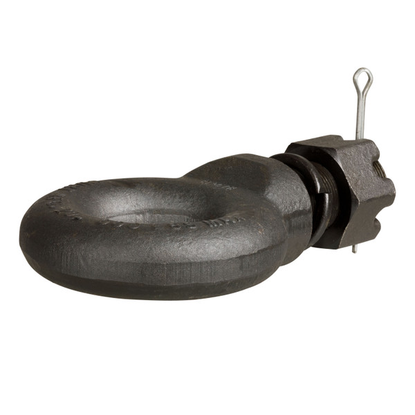 CURT 48520 Black Steel Pintle Hitch Lunette Ring with Swivel Castle Nut, 2-1/2-Inch ID, 20,000 lbs - CURT