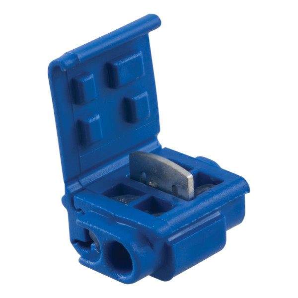 CURT 59956 18-14 Gauge Blue Scotch Snap Lock Wire Connectors with Gel Sealant, 100-Pack - CURT