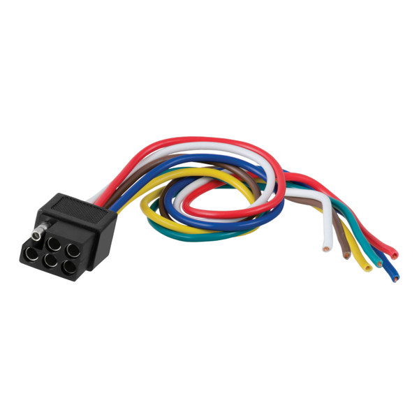 CURT 58035 Vehicle-Side 6-Pin Square Trailer Wiring Harness with 12-Inch Wires - CURT
