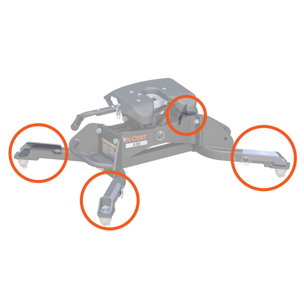 CURT 19205 Replacement 5th Wheel Puck System Handles, Compatible with Ram, Fits 16021