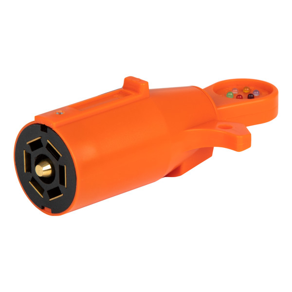 CURT 58272 7-Pin RV Blade Trailer Wiring Towing Vehicle Socket Tester, Orange - CURT