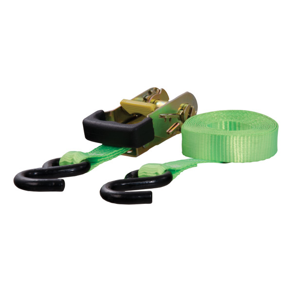 CURT 83027 1-Inch x 16-Foot Lime Green Nylon Ratchet Strap, 3,300 lbs. Break Strength - CURT