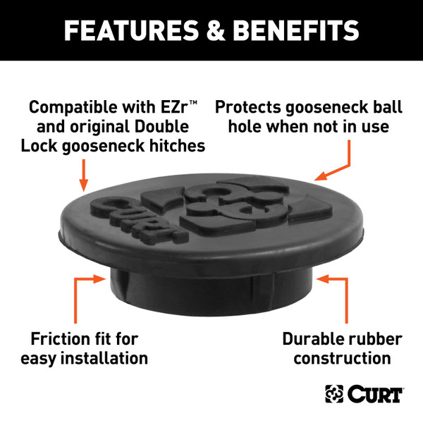 CURT 66165 Replacement Black Rubber Gooseneck Hitch Cover