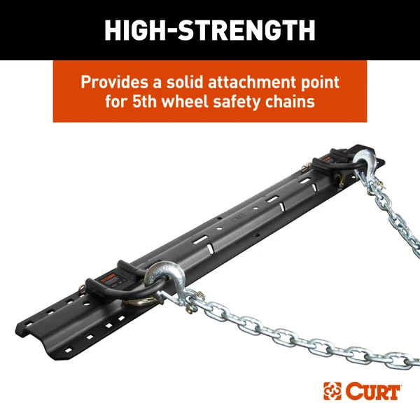 CURT 16612 CrossWing 5th Wheel Safety Chain Assembly with Rail Anchors