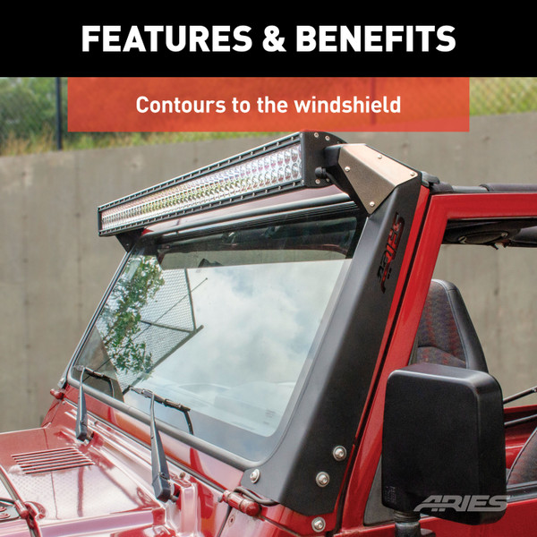 ARIES 1501303 50-Inch LED Light Bar for Jeep Wrangler TJ, Roof Mount Brackets, 24,000-Lumen Combo Beam