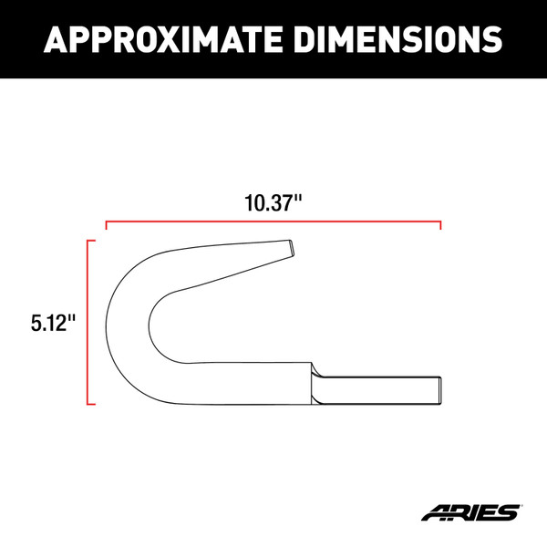 ARIES 15600TW Truck, Jeep Bolt-On Bumper Tow Hook, 9,000 lbs Work Load