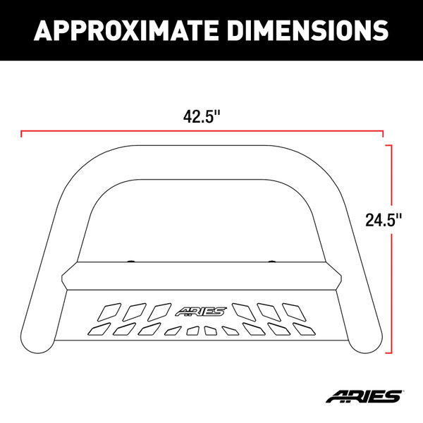 ARIES B35-3013 3-Inch Black Steel Bull Bar, No-Drill, Select Ford Explorer