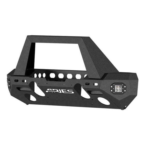 ARIES 2082043 TrailChaser Black Steel Front Bumper with LED Lights and Winch Mount, Select Jeep Wrangler JK - ARIES