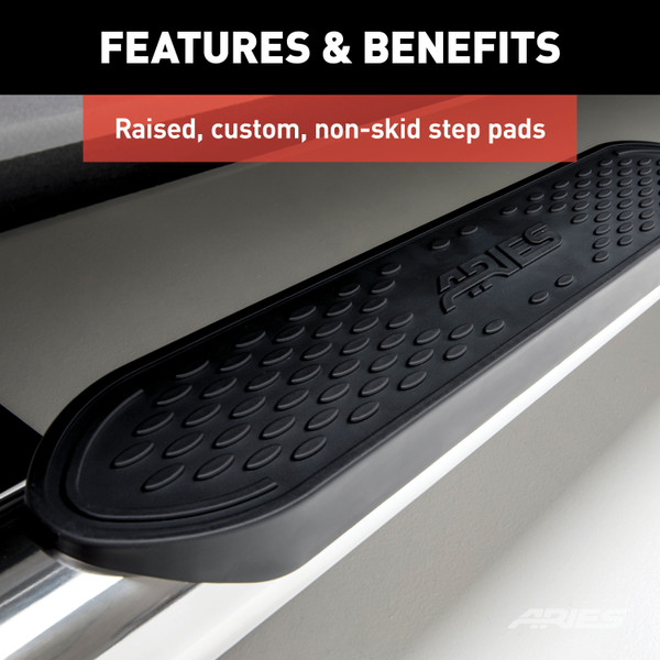 ARIES S223039-2 4-Inch Oval Polished Stainless Steel Nerf Bars, Select Ford F-150