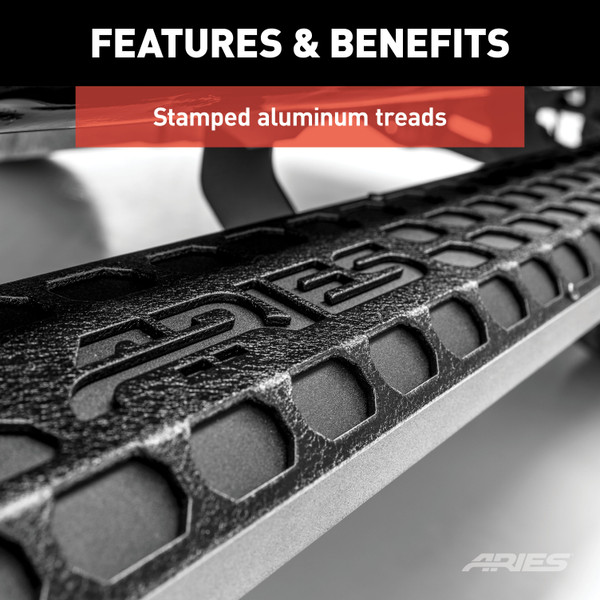 ARIES 2556052 AdvantEDGE Black Aluminum 85-Inch Truck Running Boards, Select Ford Ranger Crew Cab