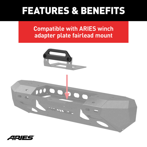 ARIES 2156070 Black Aluminum Hawse Fairlead