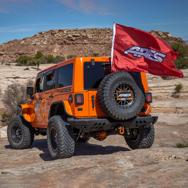 ARIES 2082036 TrailChaser Black Aluminum Jeep Wrangler JK Rear Bumper