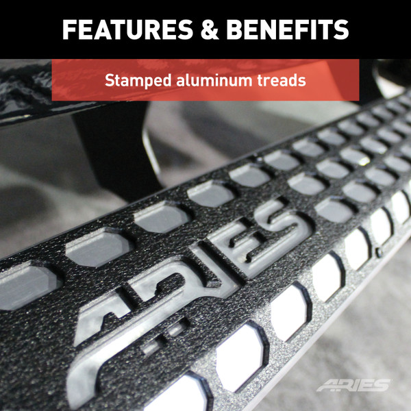 ARIES 2555001 AdvantEDGE Chrome Aluminum 53-Inch Truck Running Boards, Select Chevrolet Silverado, GMC Sierra 1500, 2500, 3500 HD