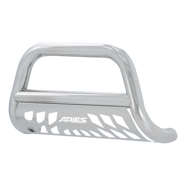 ARIES 35-4017 3-Inch Polished Stainless Steel Bull Bar, No-Drill, Select Chevrolet Silverado, GMC Sierra 1500 - ARIES