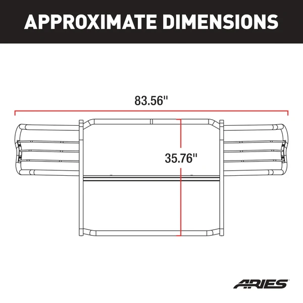 ARIES 5058-2 1-1/2-Inch Polished Stainless Steel Grille Guard, No-Drill, Select Dodge, Ram 1500