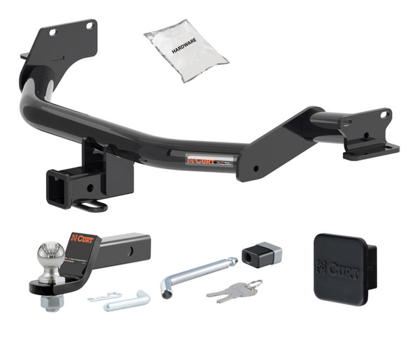 20 - 24 KIA Telluride 2in. CURT Trailer Hitch + Ball Mount + Cover + Lock Kit HWA1644 - CURT