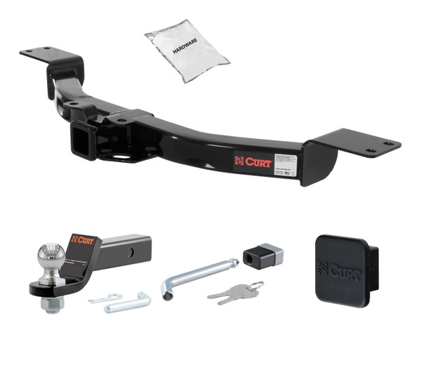08 - 17 Buick Enclave 2in. CURT Trailer Hitch + Ball Mount + Cover + Lock Kit HWA184 - CURT