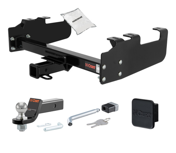 75 - 86 Chevrolet C10 With 10" step bumper 2in. CURT Trailer Hitch + Ball Mount + Cover + Lock Kit HWA270 - CURT