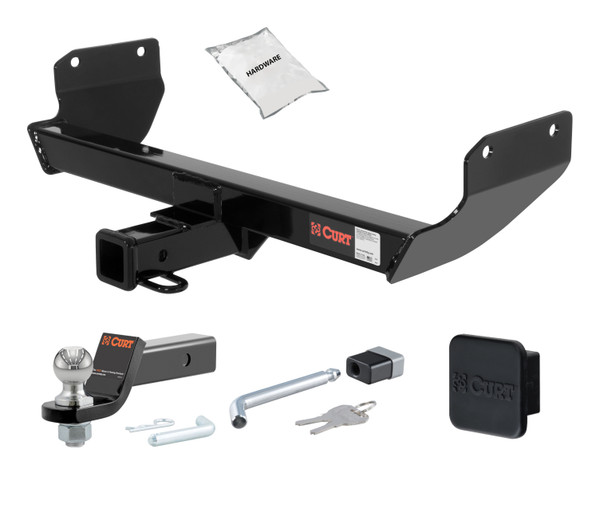 11 - 21 JEEP Grand Cherokee Excluding SRT, SRT8, Trackhawk or diesel 2in. CURT Trailer Hitch + Ball Mount + Cover + Lock Kit HWA1555 - CURT