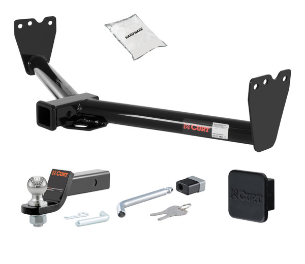03 - 09 KIA Sorento 2in. CURT Trailer Hitch + Ball Mount + Cover + Lock Kit HWA1628 - CURT