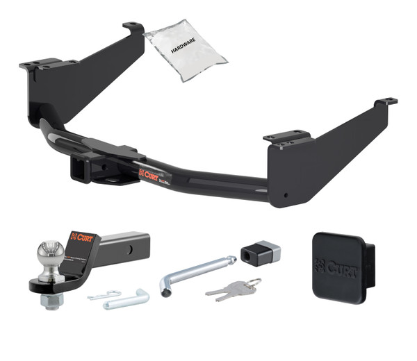 17 - 24 Nissan Titan 2in. CURT Trailer Hitch + Ball Mount + Cover + Lock Kit HWA2077 - CURT