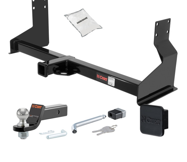 10 - 24 Mercedes-Benz Sprinter 3500 Cargo van, 170" WB with factory step bumper 2in. CURT Trailer Hitch + Ball Mount + Cover + Lock Kit HWA1923 - CURT