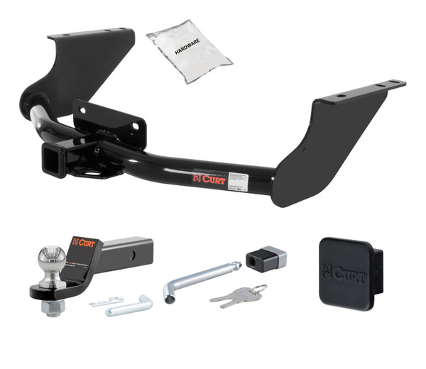 19 - 24 RAM 1500 Classic Excluding factory receiver 2in. CURT Trailer Hitch + Ball Mount + Cover + Lock Kit HWA2173 - CURT