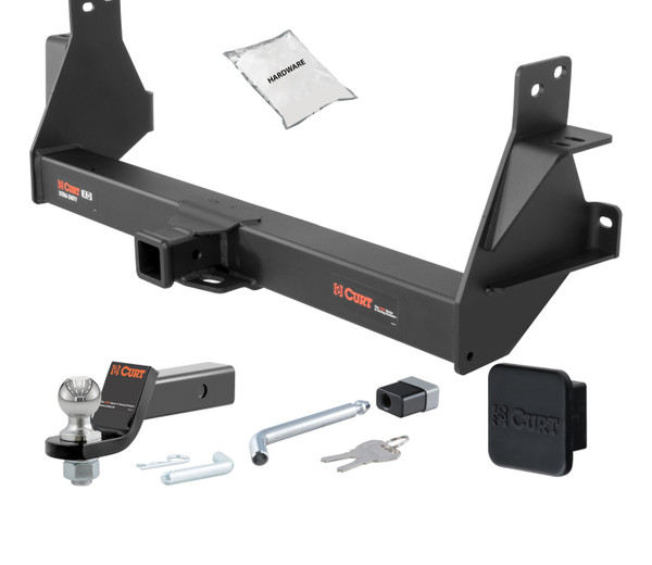 16 - 24 Nissan Titan XD 2in. CURT Trailer Hitch + Ball Mount + Cover + Lock Kit HWA2080 - CURT