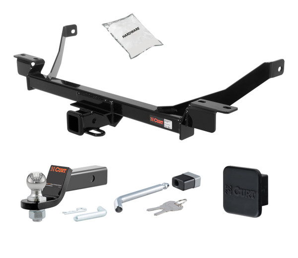 99 - 02 Nissan Quest 2in. CURT Trailer Hitch + Ball Mount + Cover + Lock Kit HWA2062 - CURT