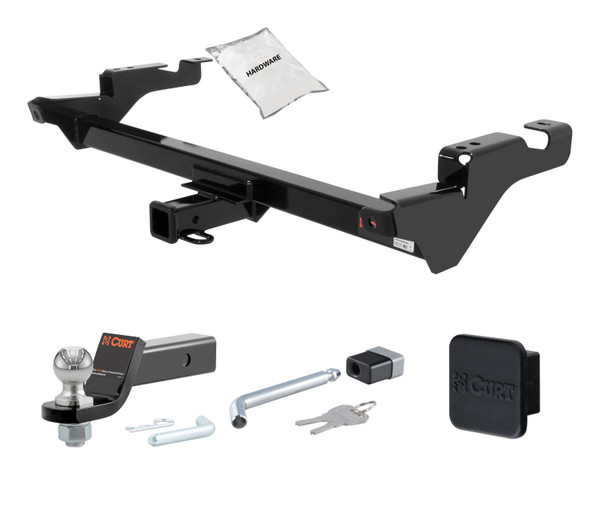 78 - 96 Chevrolet G-Series Van 2in. CURT Trailer Hitch + Ball Mount + Cover + Lock Kit HWA357 - CURT