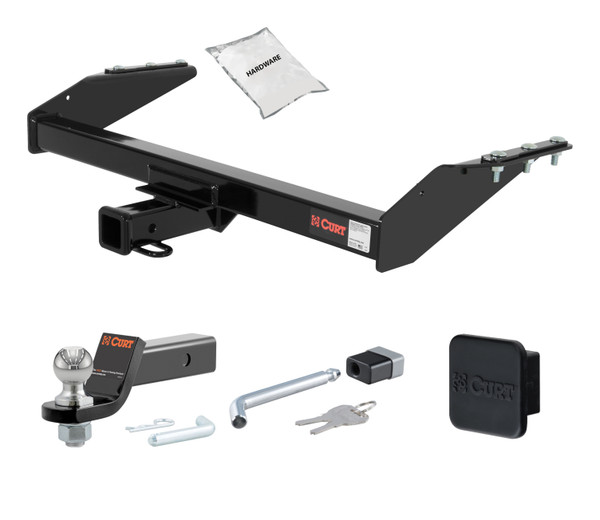 00 - 04 Nissan   2-door, short bed 2in. CURT Trailer Hitch + Ball Mount + Cover + Lock Kit HWA2018 - CURT