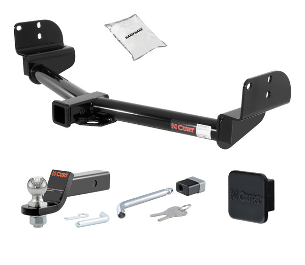 02 - 05 Mercury Mountaineer Fits beneath factory 1-1/4" receiver 2in. CURT Trailer Hitch + Ball Mount + Cover + Lock Kit HWA1944 - CURT