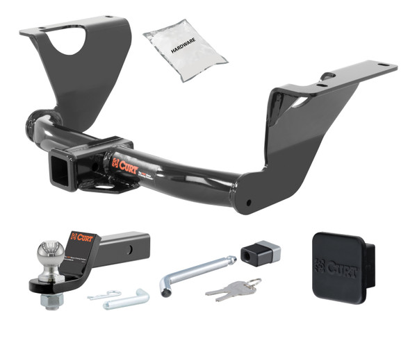 14 - 19 Subaru Outback Wagon 2in. CURT Trailer Hitch + Ball Mount + Cover + Lock Kit HWA2312 - CURT