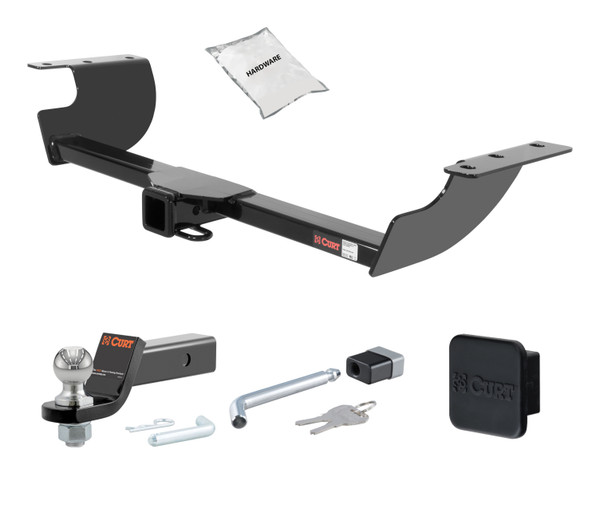 06 - 10 Dodge Charger 2in. CURT Trailer Hitch + Ball Mount + Cover + Lock Kit HWA681 - CURT