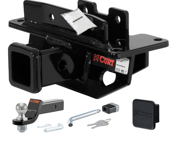 07 - 09 Chrysler Aspen 2in. CURT Trailer Hitch + Ball Mount + Cover + Lock Kit HWA635 - CURT