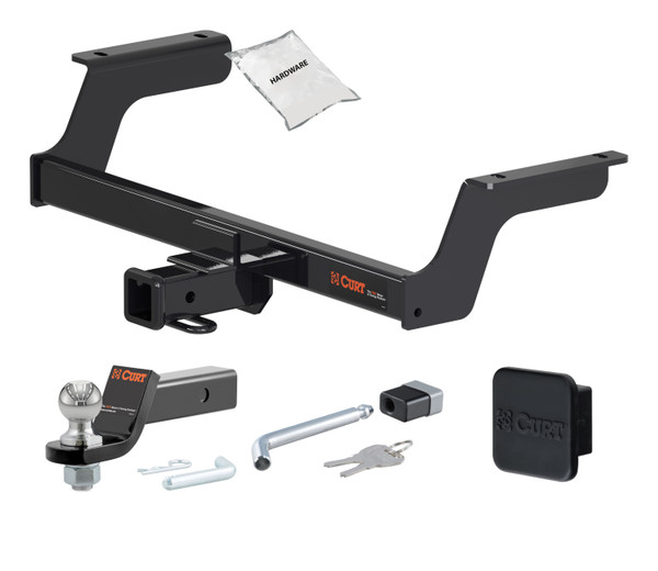 18 - 24 Subaru Crosstrek Excluding hybrid 2in. CURT Trailer Hitch + Ball Mount + Cover + Lock Kit HWA2258 - CURT