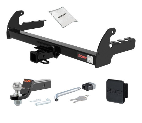 87 - 96 Dodge Dakota 2in. CURT Trailer Hitch + Ball Mount + Cover + Lock Kit HWA686 - CURT
