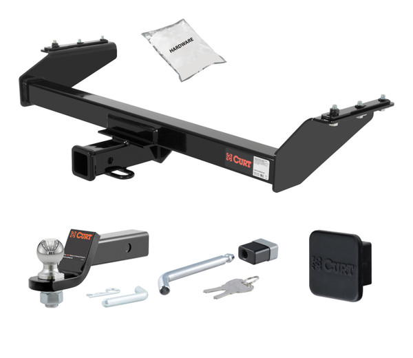 00 - 04 Nissan   4-door, short bed 2in. CURT Trailer Hitch + Ball Mount + Cover + Lock Kit HWA2019 - CURT
