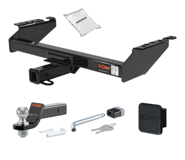 68 - 02 Dodge Ram 2500 Excluding roll pan bumper 2in. CURT Trailer Hitch + Ball Mount + Cover + Lock Kit HWA735 - CURT