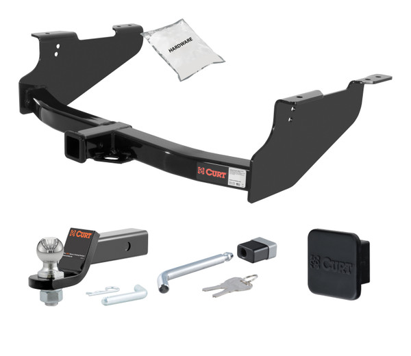03 - 10 Dodge Ram 3500  Excluding factory receiver 2in. CURT Trailer Hitch + Ball Mount + Cover + Lock Kit HWA742 - CURT