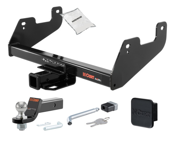 15 - 24 Ford F-150  Excluding factory receiver or Police Responder 2in. CURT Trailer Hitch + Ball Mount + Cover + Lock Kit HWA851 - CURT