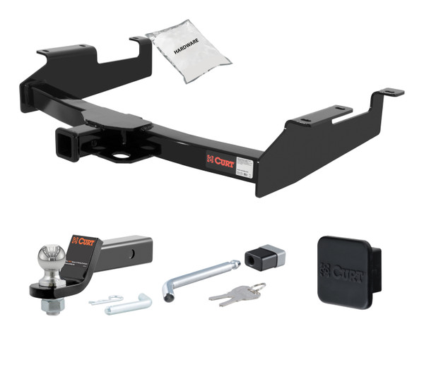01 - 06 GMC Sierra 3500 8' bed, with Tommy Gate lift 2in. CURT Trailer Hitch + Ball Mount + Cover + Lock Kit HWA1248 - CURT