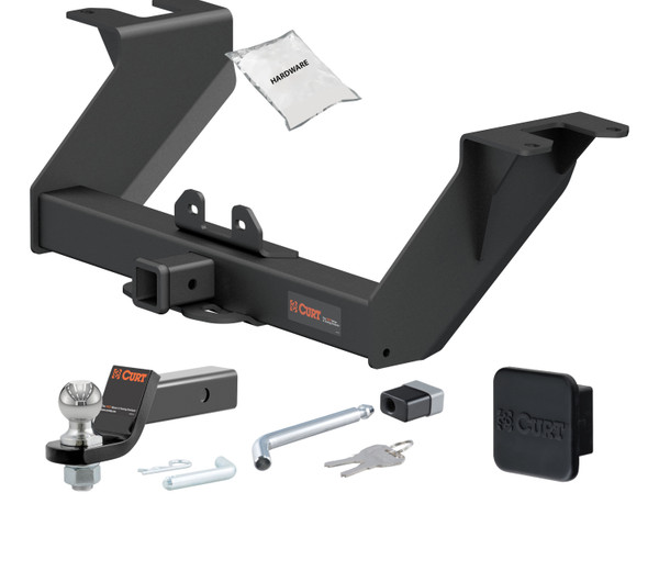 22 - 22 GMC Sierra 1500 Limited With factory receiver 2in. CURT Trailer Hitch + Ball Mount + Cover + Lock Kit HWA1174 - CURT