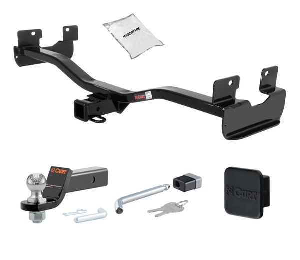 06 - 10 HUMMER H3 2in. CURT Trailer Hitch + Ball Mount + Cover + Lock Kit HWA1394 - CURT