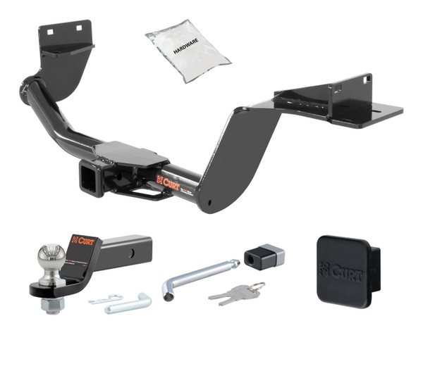 19 - 20 Hyundai Santa Fe 2in. CURT Trailer Hitch + Ball Mount + Cover + Lock Kit HWA1438 - CURT