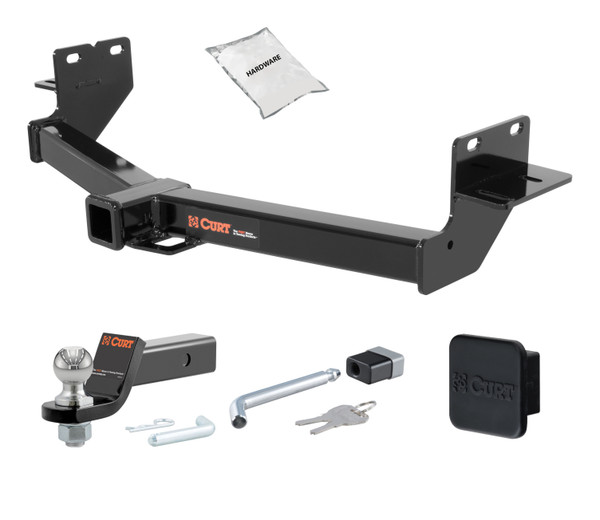 13 - 18 Hyundai Santa Fe 2in. CURT Trailer Hitch + Ball Mount + Cover + Lock Kit HWA1439 - CURT
