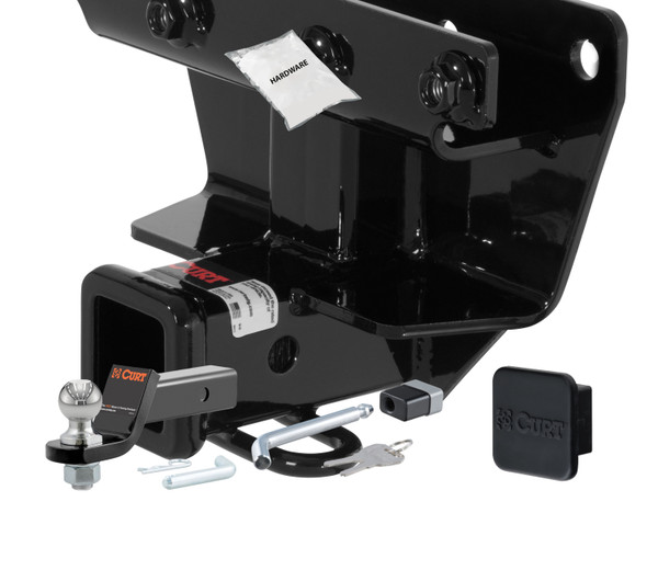 06 - 10 JEEP Commander Excluding Rocky Mountain Edition 2in. CURT Trailer Hitch + Ball Mount + Cover + Lock Kit HWA1539 - CURT